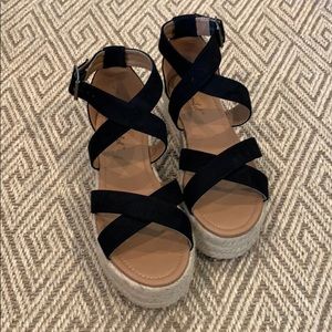 Bonnibel black suede platform sandals
